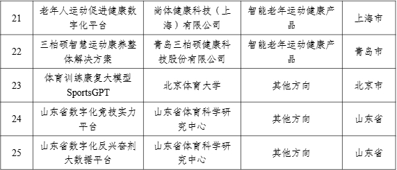 【案例公示】2024年度智能體育典型案例公示
